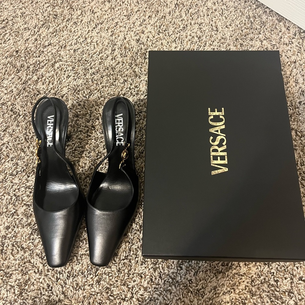Versace Black Heeled Shoes